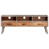 Meuble TV Gris 130x35x51 cm Bois massif de manguier brut 620497620497