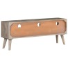 Meuble TV Gris 130x35x51 cm Bois massif de manguier brut 620497620497