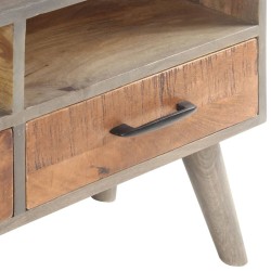 Meuble TV Gris 130x35x51 cm Bois massif de manguier brut 620497620497