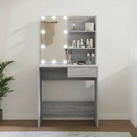 Coiffeuse avec LED Sonoma gris 74,5x40x141 cm 620501620501
