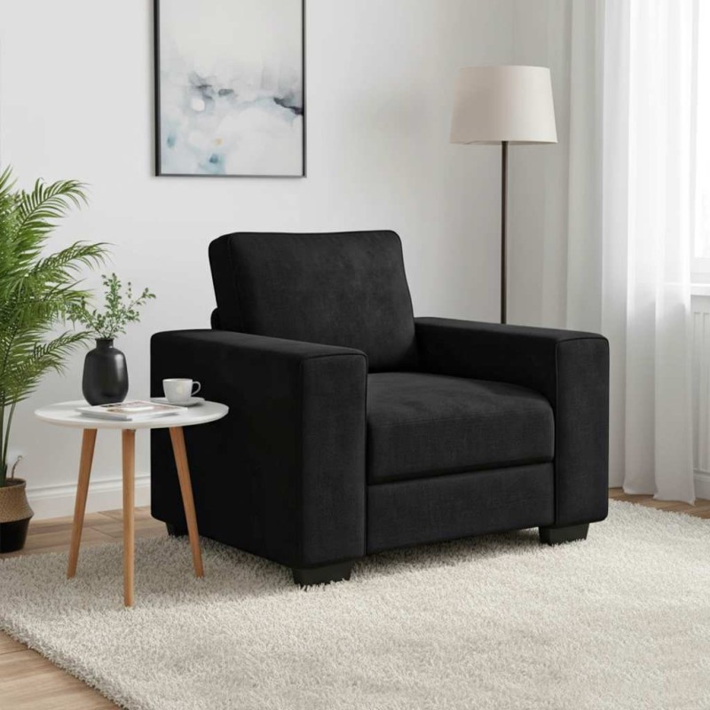 Fauteuil noir 100x77x82 cm velours 620504620504
