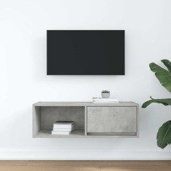 Meuble TV gris béton 80x31x25,5 cm bois d'ingénierie 620510620510