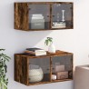 Armoires murales et portes vitrées 2pcs chêne fumé 68,5x37x35cm 620512620512
