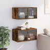 Armoires murales et portes vitrées 2pcs chêne fumé 68,5x37x35cm 620512620512