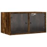 Armoires murales et portes vitrées 2pcs chêne fumé 68,5x37x35cm 620512620512