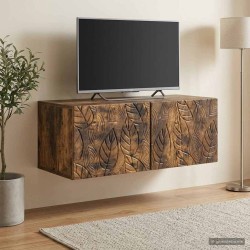 Meuble TV mural 98 x 31 cm Chêne fumé Bois d'ingénierie 620518620518