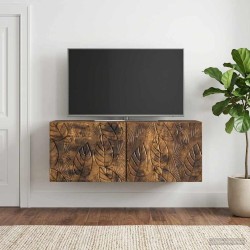 Meuble TV mural 98 x 31 cm Chêne fumé Bois d'ingénierie 620518620518