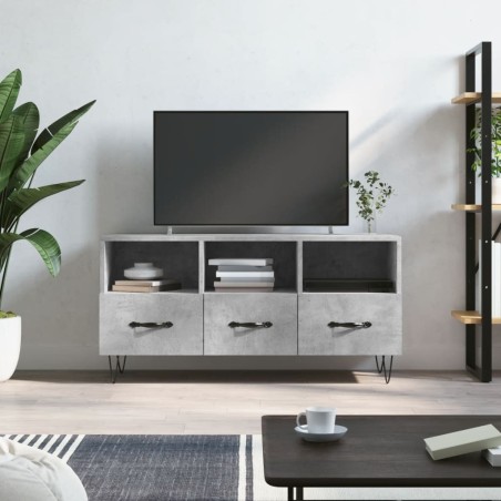 Meuble TV gris béton 102x36x50 cm bois d'ingénierie 620522620522