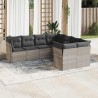 Salon de jardin 8 pcs avec coussins gris clair résine tressée 620528620528