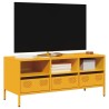 Meuble TV jaune moutarde 101,5x39x43,5 cm acier laminé à froid 620532620532