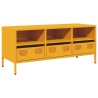 Meuble TV jaune moutarde 101,5x39x43,5 cm acier laminé à froid 620532620532