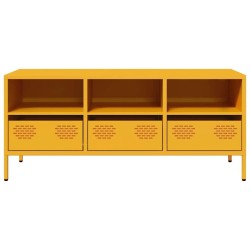 Meuble TV jaune moutarde 101,5x39x43,5 cm acier laminé à froid 620532620532