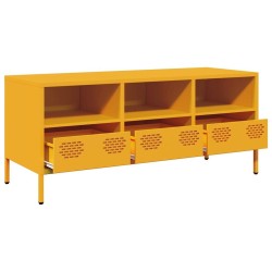 Meuble TV jaune moutarde 101,5x39x43,5 cm acier laminé à froid 620532620532