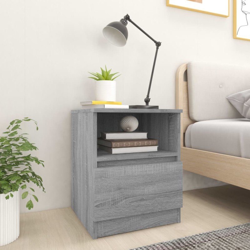 Table de chevet sonoma gris 40x40x50 cm bois d'ingénierie 620538620538