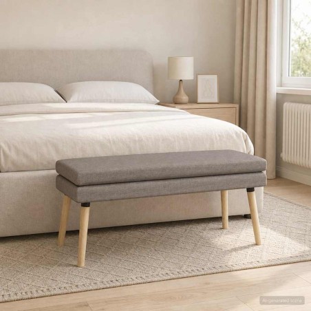 Banc à double couche Taupe 110 x 40 x 47 cm Tissu 620548620548