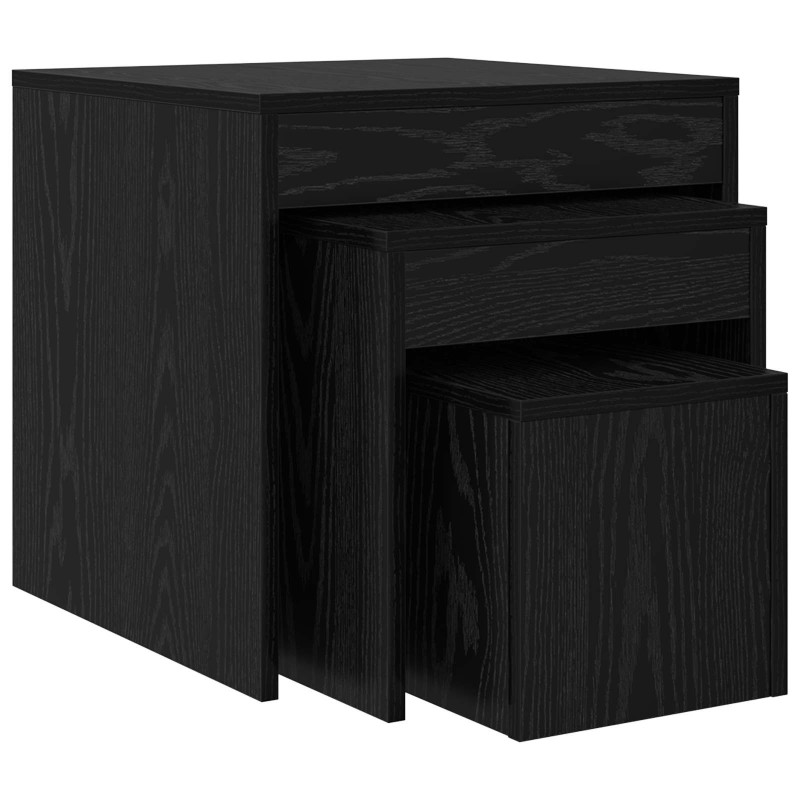 Table basse 3 pcs Chêne noir Bois d'ingénierie 620549620549