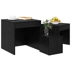 Table basse 3 pcs Chêne noir Bois d'ingénierie 620549620549