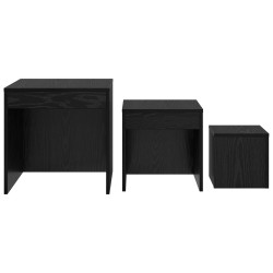 Table basse 3 pcs Chêne noir Bois d'ingénierie 620549620549