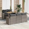 Salon de jardin 6 pcs avec coussins gris résine tressée 620551620551