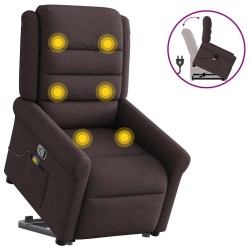 Fauteuil inclinable de massage Marron foncé Tissu 620554620554