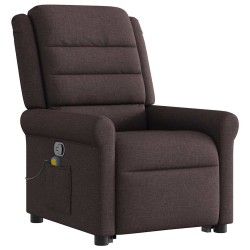 Fauteuil inclinable de massage Marron foncé Tissu 620554620554