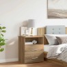 Table de chevet chêne artisanal 50x32x60 cm bois d'ingénierie 620559620559