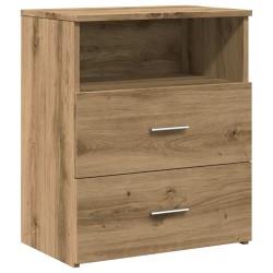 Table de chevet chêne artisanal 50x32x60 cm bois d'ingénierie 620559620559