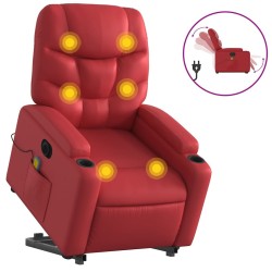 Fauteuil inclinable de massage électrique rouge similicuir 620561620561