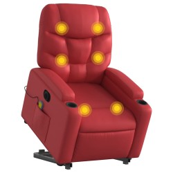 Fauteuil inclinable de massage électrique rouge similicuir 620561620561