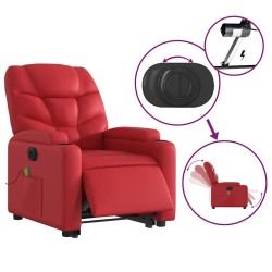Fauteuil inclinable de massage électrique rouge similicuir 620561620561