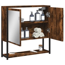 Armoire à miroir de salle de bain chêne fumé bois d’ingénierie 620563620563