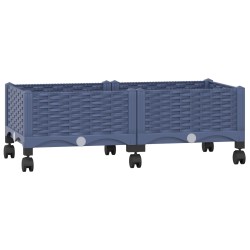 Jardinière avec Roues Gris Bleu 80 x 40 x 33 cm PP 620564620564