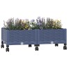 Jardinière avec Roues Gris Bleu 80 x 40 x 33 cm PP 620564620564