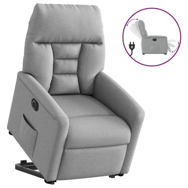 Fauteuil inclinable électrique gris clair tissu 620565620565