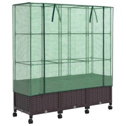 Jardinière de jardin avec couverture de serre et roues 3 pc PP 620568620568