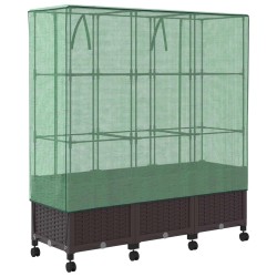 Jardinière de jardin avec couverture de serre et roues 3 pc PP 620568620568