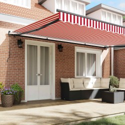 Auvent rétractable Rouge et Blanc 500 × 350 cm 620569620569