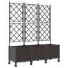 Bac de jardin avec treillis et roues 3 pc Marron PP 620570620570