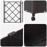 Bac de jardin avec treillis et roues 3 pc Marron PP 620570620570
