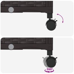 Bac de jardin avec treillis et roues 3 pc Marron PP 620570620570