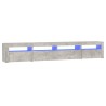 Meuble TV avec lumières LED Gris béton 240x35x40 cm 620571620571