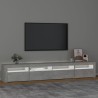 Meuble TV avec lumières LED Gris béton 240x35x40 cm 620571620571