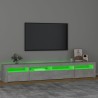 Meuble TV avec lumières LED Gris béton 240x35x40 cm 620571620571