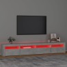 Meuble TV avec lumières LED Gris béton 240x35x40 cm 620571620571