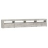 Meuble TV avec lumières LED Gris béton 240x35x40 cm 620571620571