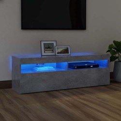 Meuble TV avec lumières LED gris béton 120x35x40 cm 620572620572