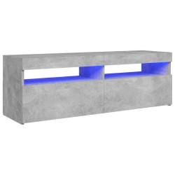 Meuble TV avec lumières LED gris béton 120x35x40 cm 620572620572