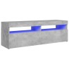 Meuble TV avec lumières LED gris béton 120x35x40 cm 620572620572