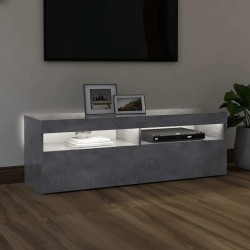 Meuble TV avec lumières LED gris béton 120x35x40 cm 620572620572