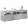 Meuble TV avec lumières LED gris béton 120x35x40 cm 620572620572